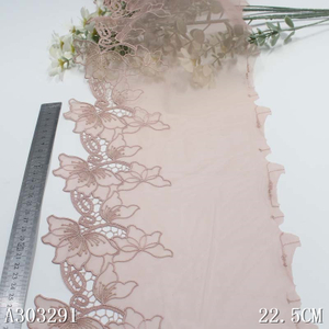 حافة دانتيل مطرزة بالزهور اللامعة مقاس 23 سم للنساء فستان دانتيل غيبور